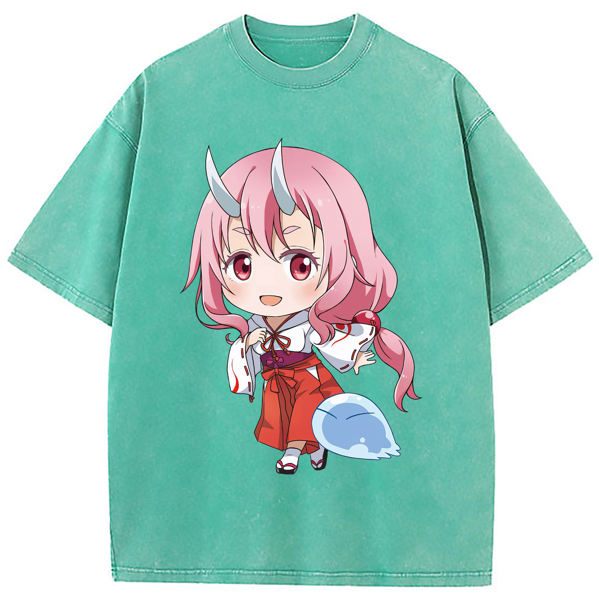 （画像用） 転スラ Regarding Reincarnated to Slime 綿100% ヴィンテージ風 半袖Tシャツ（フロントプリント）